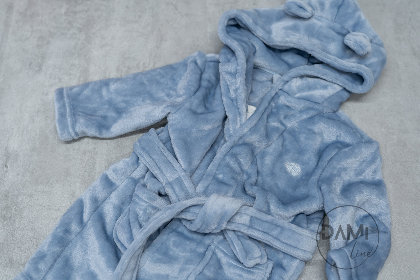 Personalised hooded baby bath robe, baby dressing gown-embroidery on back