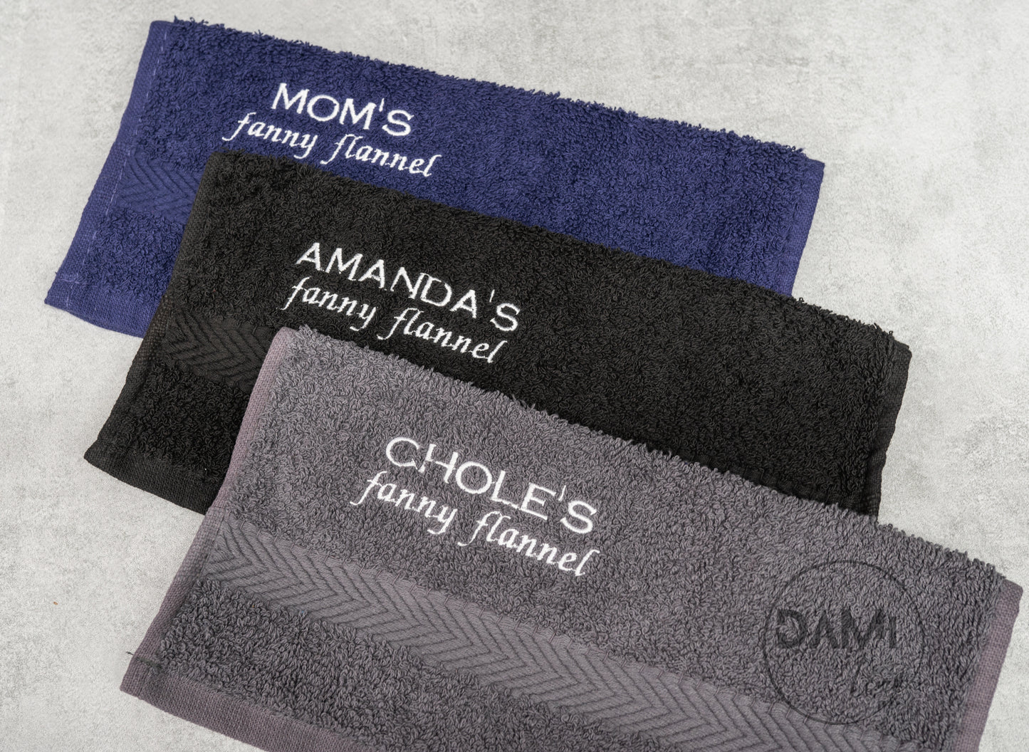 Personalised Embroidered rude washcloth 30x30 cm | Fanny flannel | Fanny wipe | Rude Valentine's day gift for women or men |