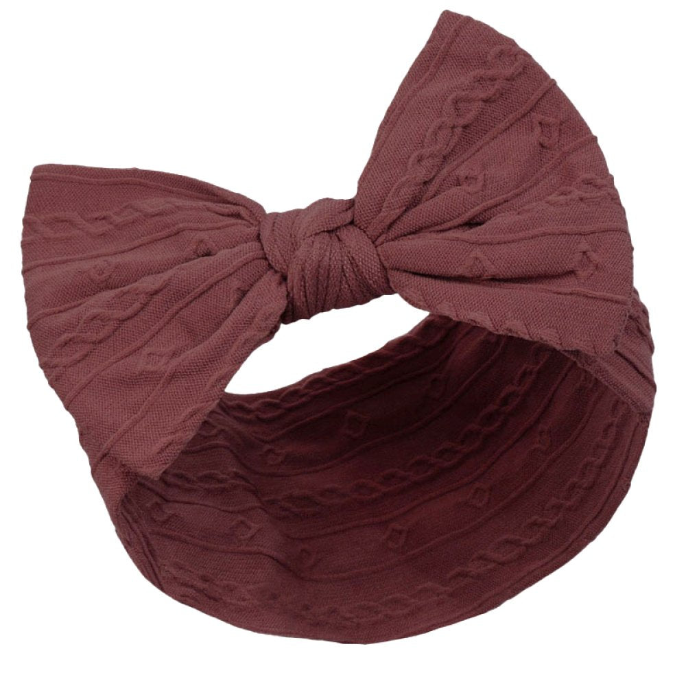 Plain Cable Headband with Large Bow