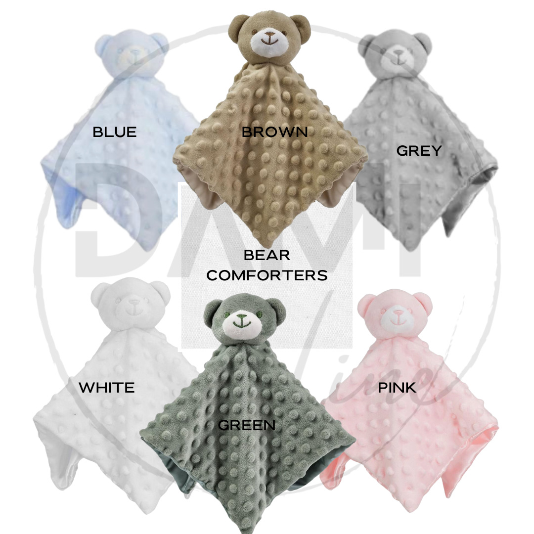 Personalised bear comforter.