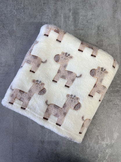 Giraffe print baby blanket. Personalised