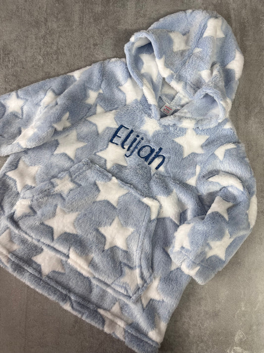 Personalised fleece baby hoodie.