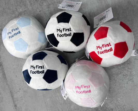 "My First football" baby soft toy with rattle