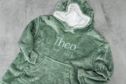 Personalised kids oversized plush hoodie