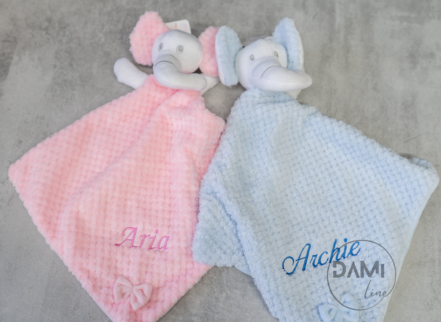 Personalised elephant comforter with crinkle ears