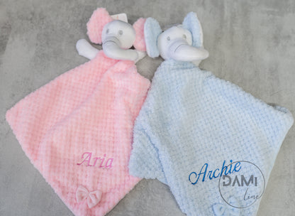 Personalised elephant comforter with crinkle ears