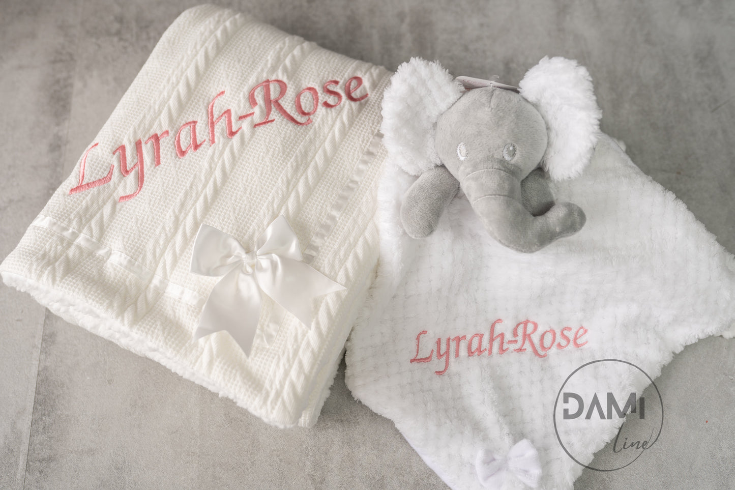 Personalised Baby Gift Set – Blanket & Elephant Comforter