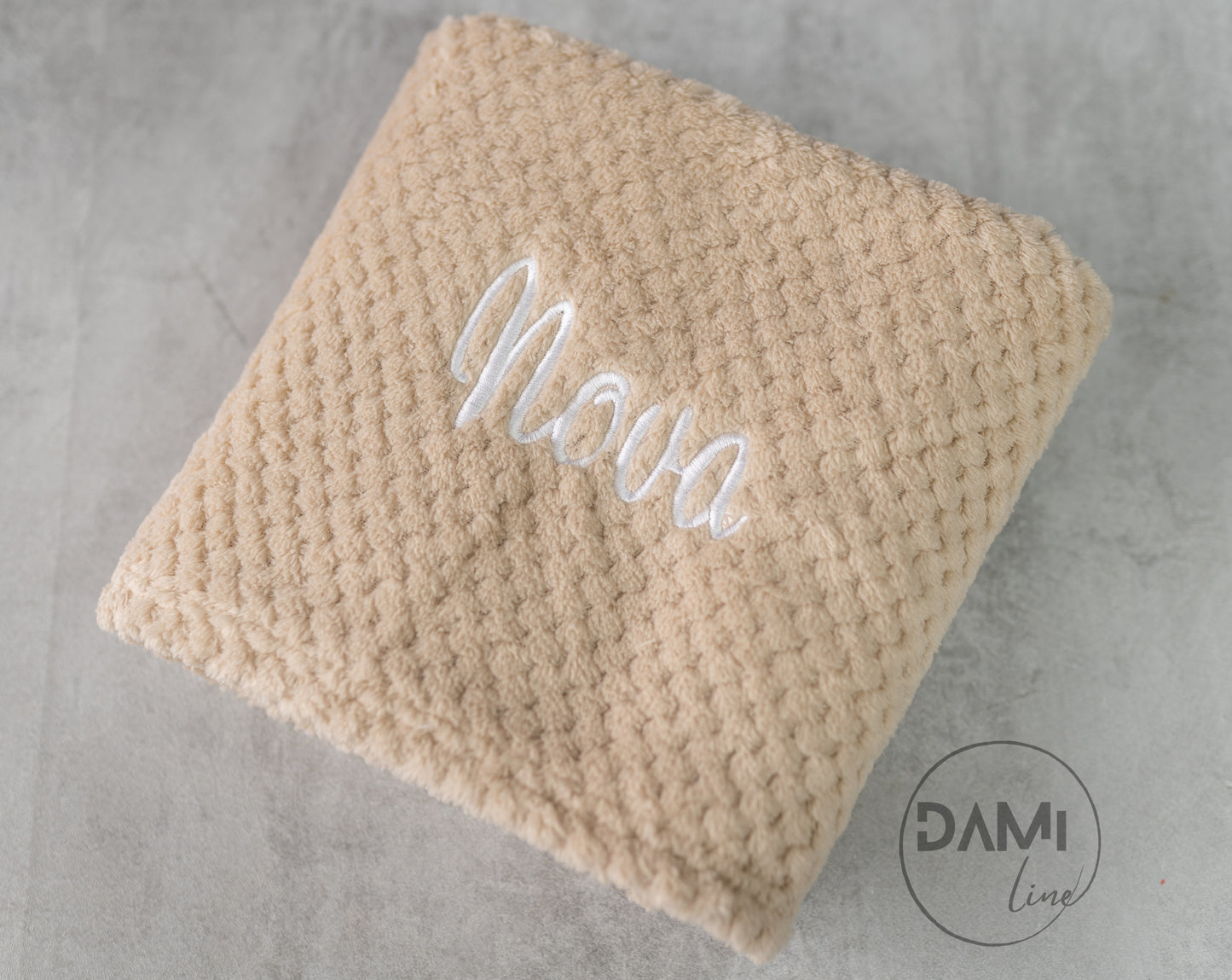 Honeycomb COFFEE blanket. Personalised
