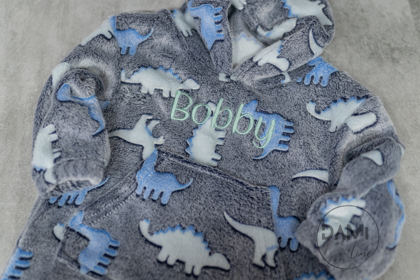 Personalised fleece baby hoodie.