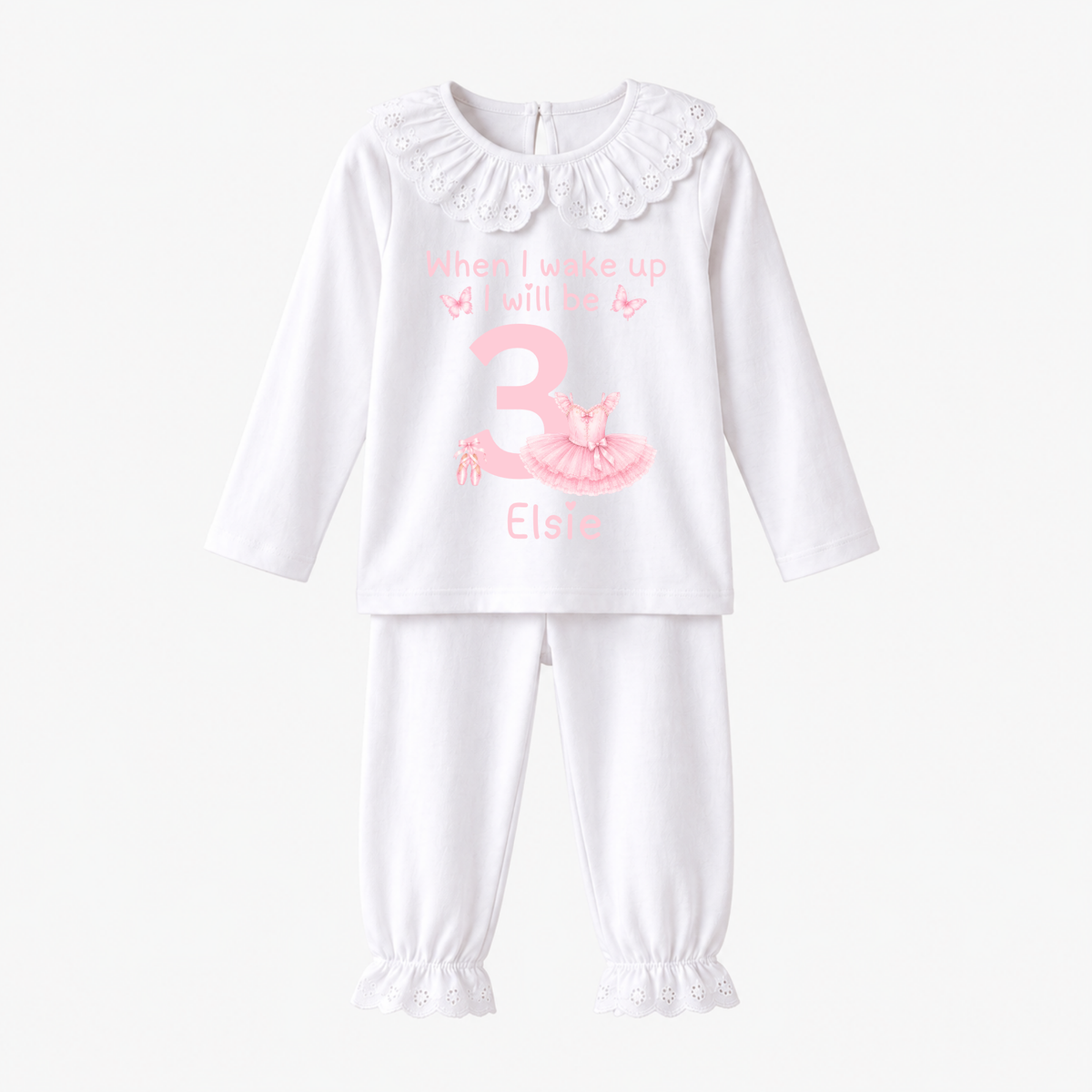 Personalised Balerina Birthday Eve Outfit for Girls – Custom Name & Age Two Piece Set
