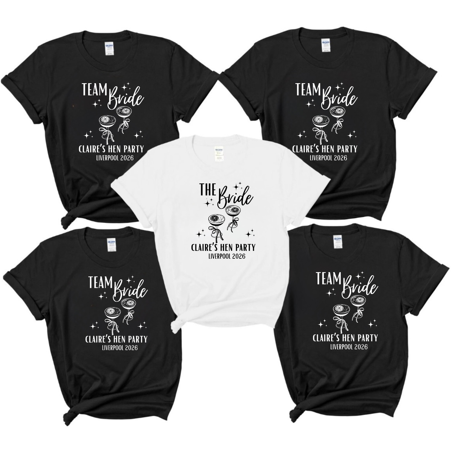 Personalised Hen Party T-Shirts – Team Bride & Bride Matching T-Shirts
