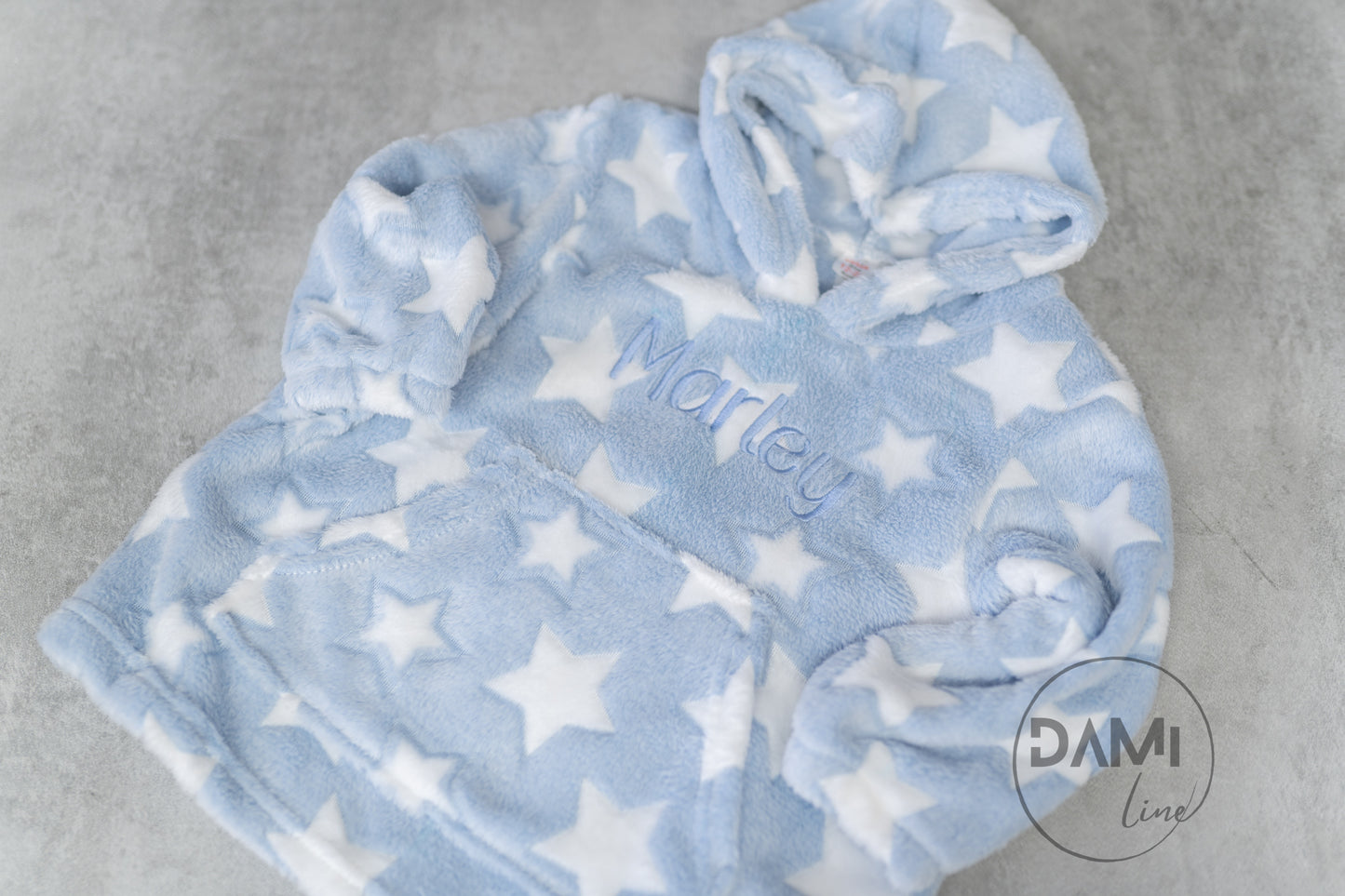 Personalised fleece baby hoodie.