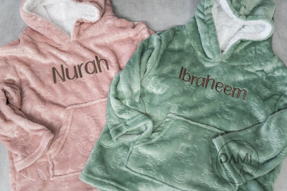 Personalised kids oversized plush hoodie