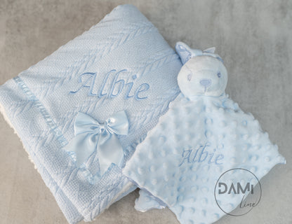 Personalised Baby Gift Set – Blanket & Bunny Comforter
