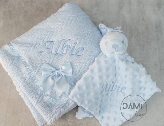 Personalised Baby Gift Set – Blanket & Bunny Comforter
