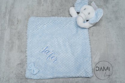 Personalised elephant comforter with crinkle ears