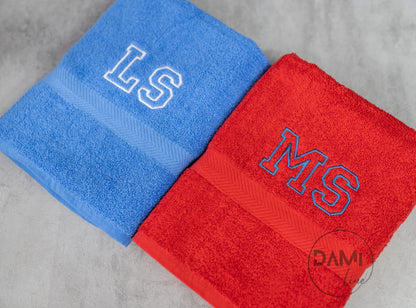 Personalised with initials -max 3 letters- embroidered bath towel 70x130cm