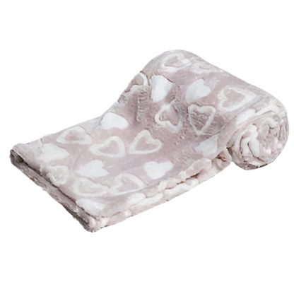 Personalised fleece hearts print blanket
