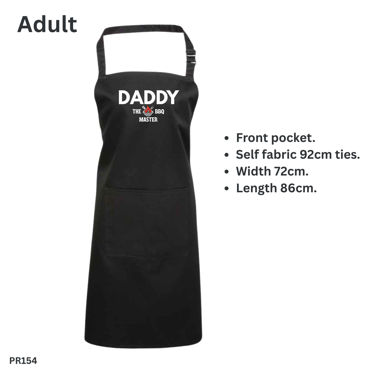 Personalised Grill Master Apron – Custom Name Funny BBQ Apron for Dad - PRINTED