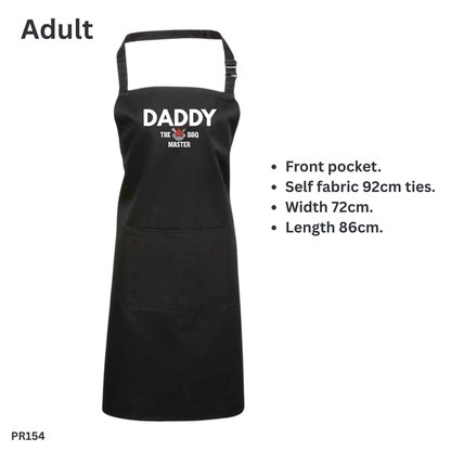 Personalised Grill Master Apron – Custom Name Funny BBQ Apron for Dad - PRINTED