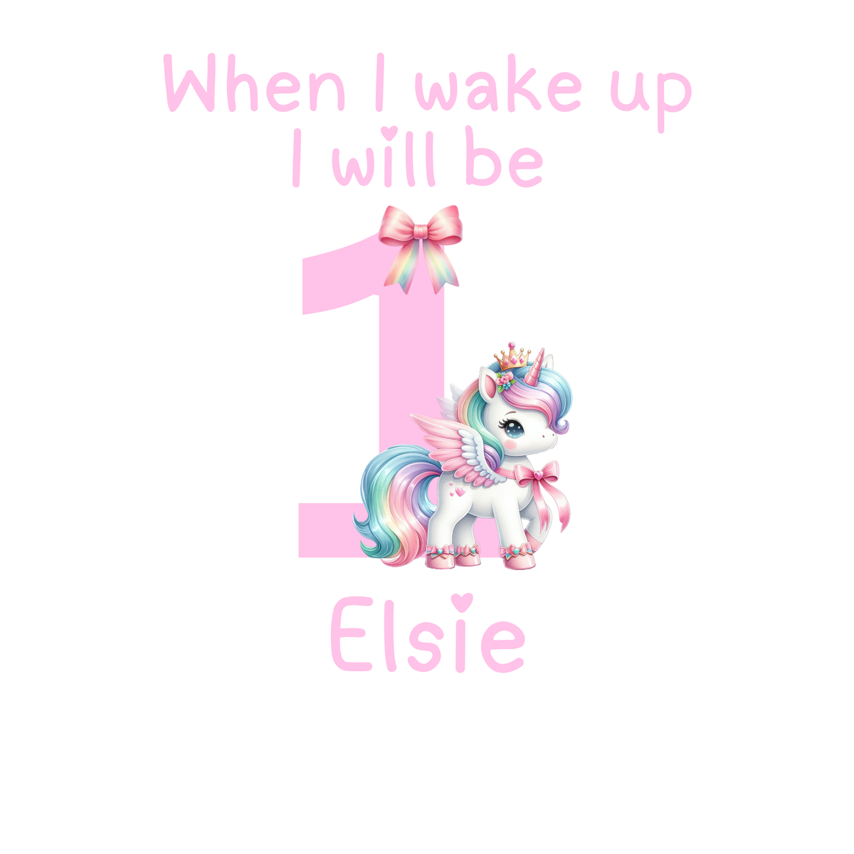 Personalised Unicorn Birthday Eve Outfit for Girls – Custom Name & Age Two Piece Set