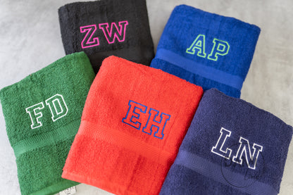 Personalised with initials -max 3 letters- embroidered bath towel 70x130cm