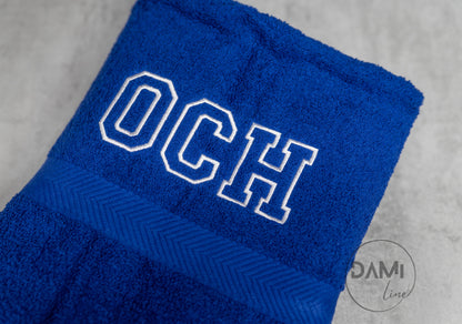 Personalised with initials -max 3 letters- embroidered bath towel 70x130cm