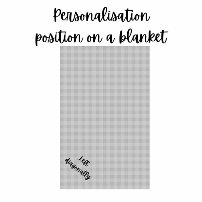 Embroidered personalised blue stars embossed baby blanket