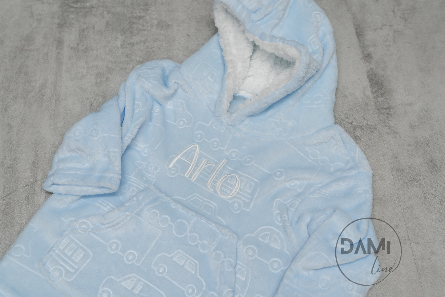 Personalised kids oversized plush hoodie