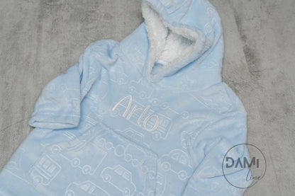 Personalised kids oversized plush hoodie