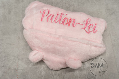 Personalised hooded baby bath robe, baby dressing gown-embroidery on back