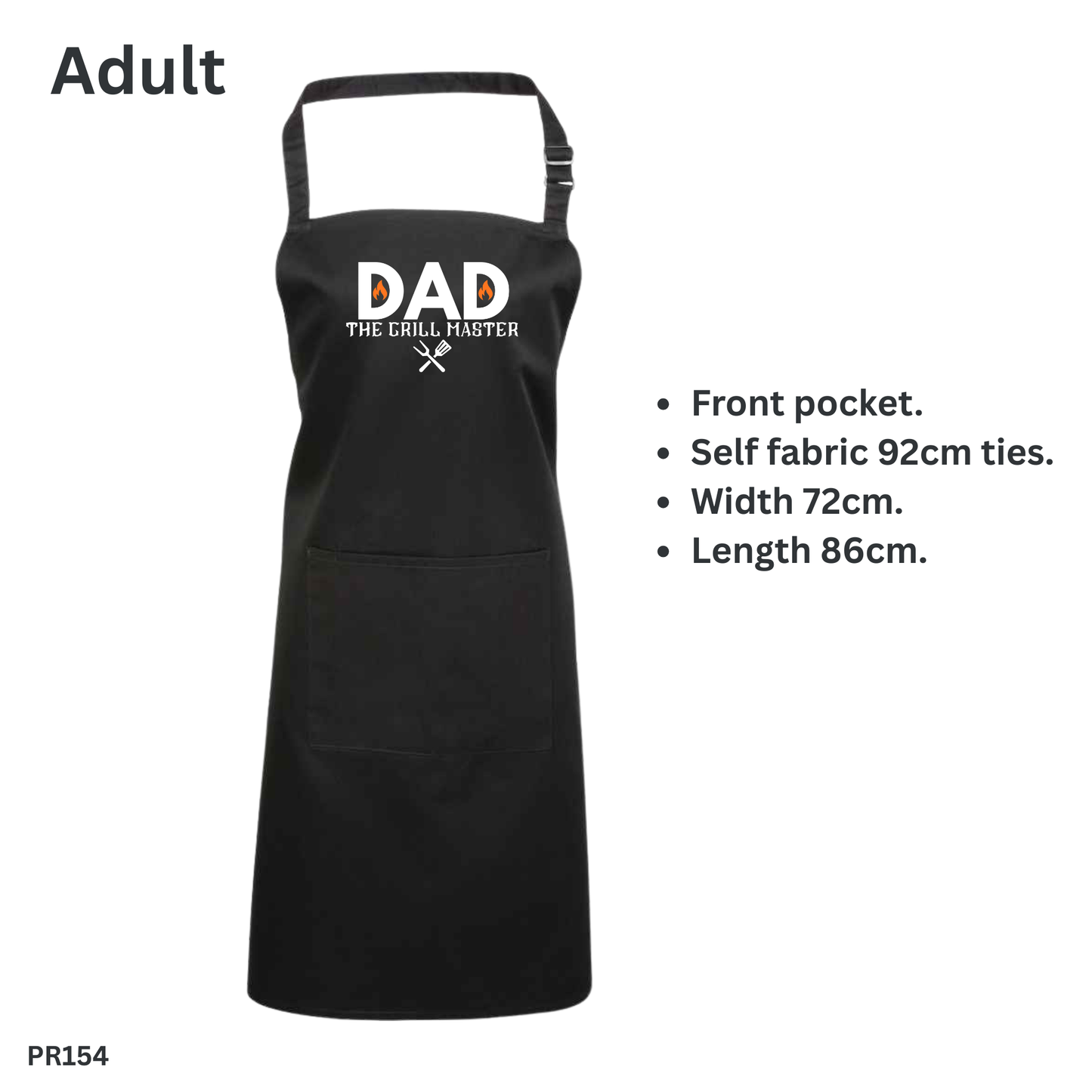 DAD The Grill Master Apron – BBQ Apron for Dad - PRINTED