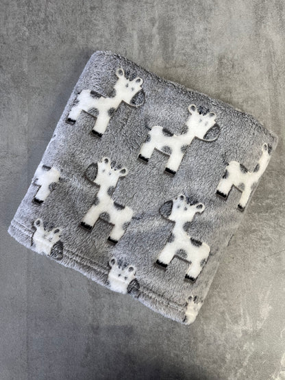 Giraffe print baby blanket. Personalised