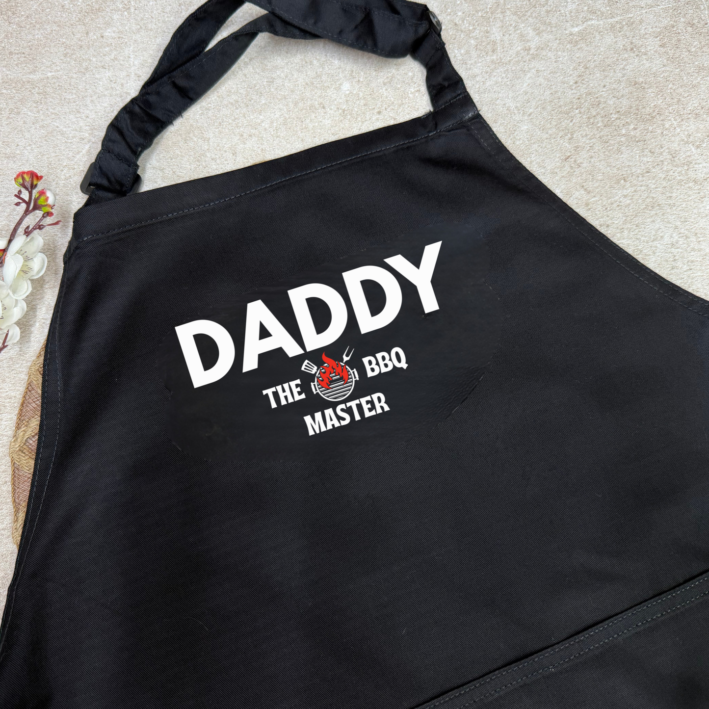 Personalised Grill Master Apron – Custom Name Funny BBQ Apron for Dad - PRINTED