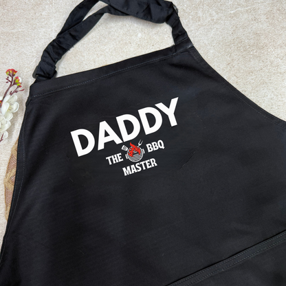 Personalised Grill Master Apron – Custom Name Funny BBQ Apron for Dad - PRINTED