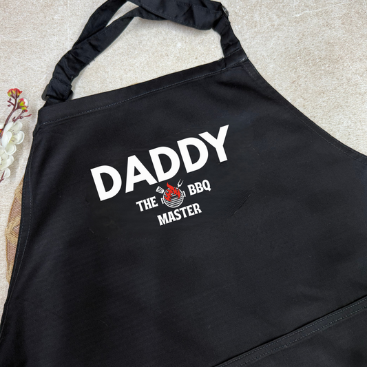 Personalised Grill Master Apron – Custom Name Funny BBQ Apron for Dad - PRINTED