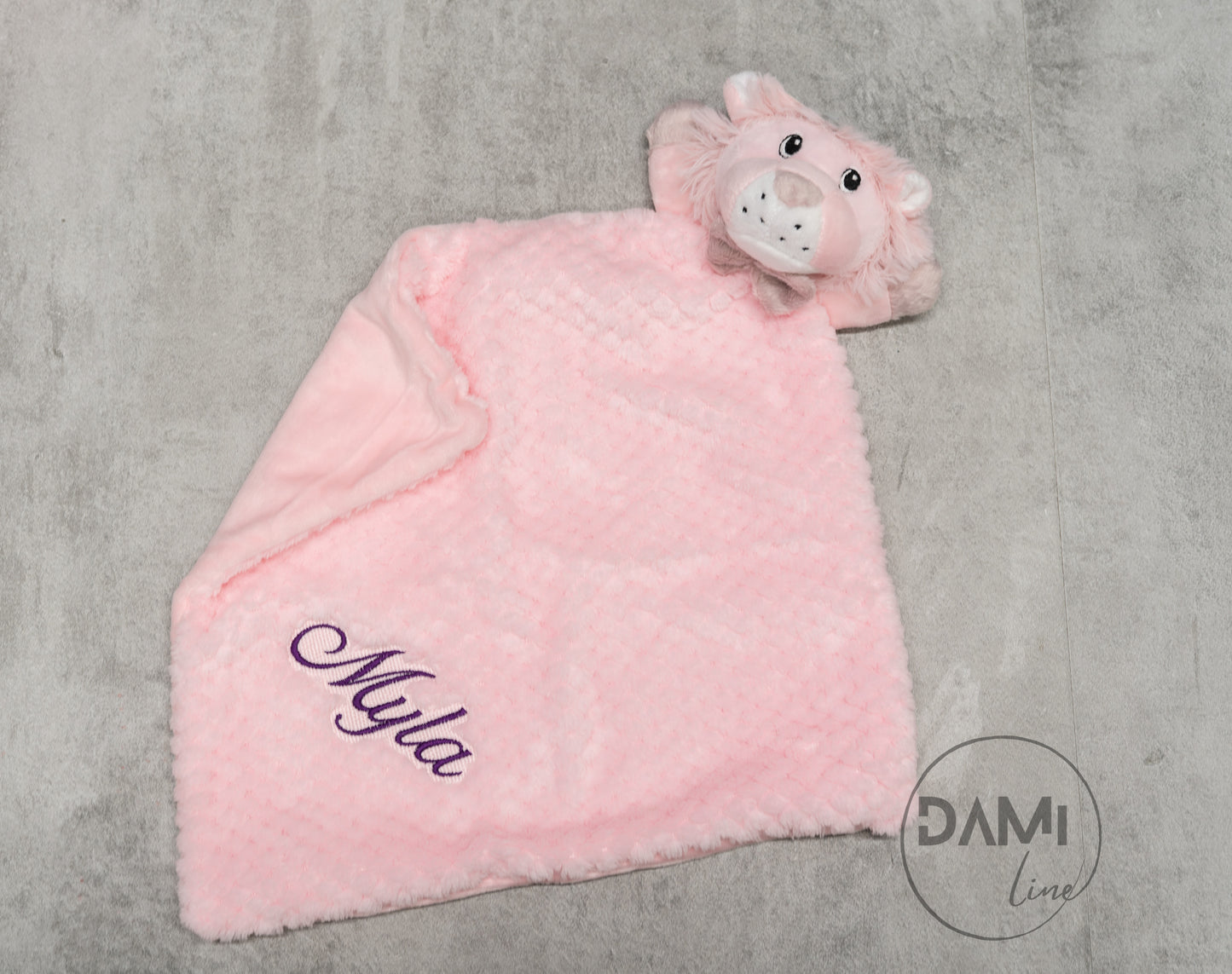 Personalised baby blanket, lion comforter gift set for baby girl or boy