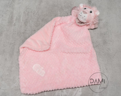Personalised lion comforter. Multiple colours