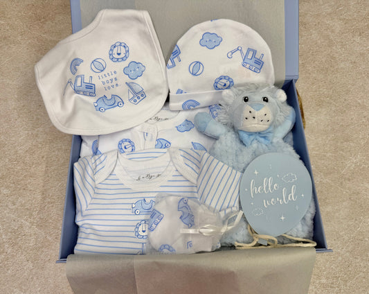 Baby Gift Set with Blanket, Lion Comforter & Baby Clothes |Newborn Hamper