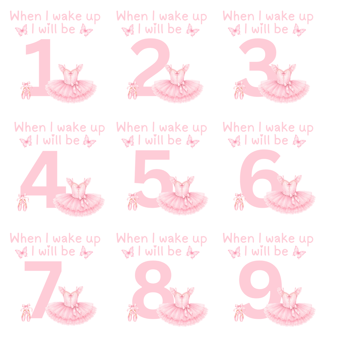 Personalised Balerina Birthday Eve Outfit for Girls – Custom Name & Age Two Piece Set