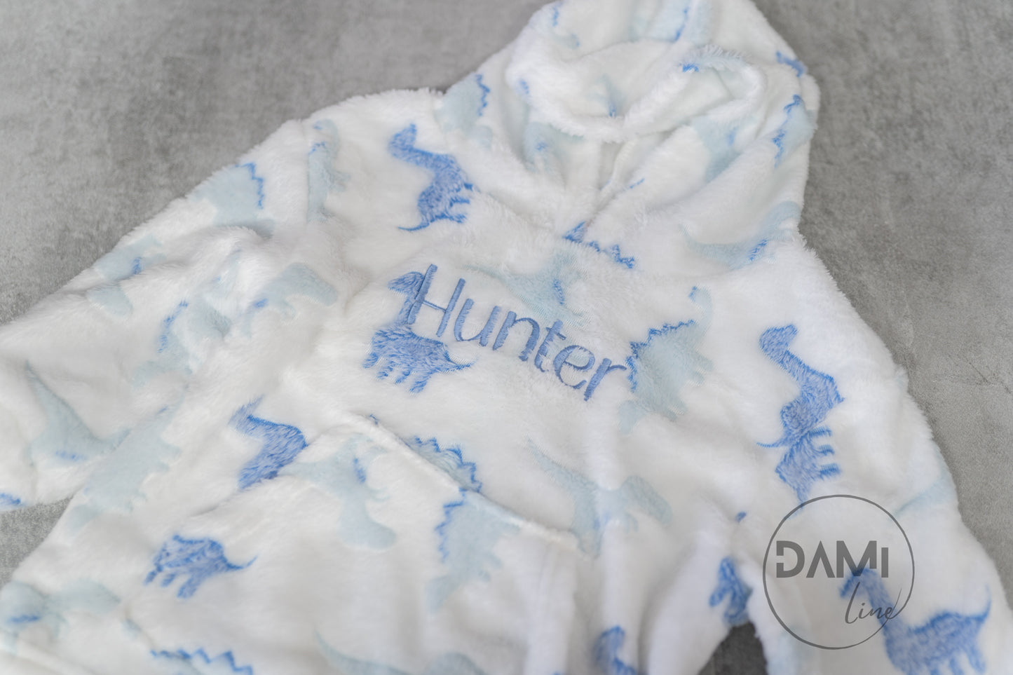 Personalised fleece baby hoodie.