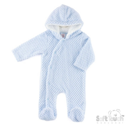 Personalised Honeycomb All-in-One Baby Suit with Sherpa Hood – 3–9 Months