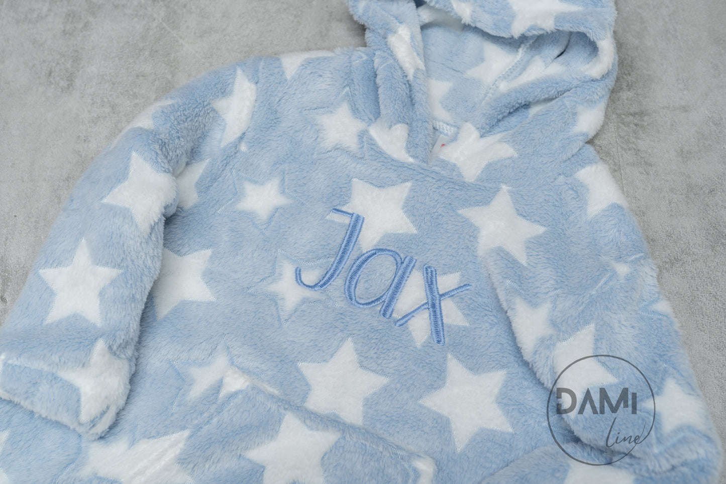 Personalised fleece baby hoodie.