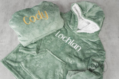 Personalised kids oversized plush hoodie