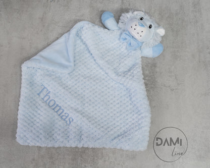 Personalised lion comforter. Multiple colours