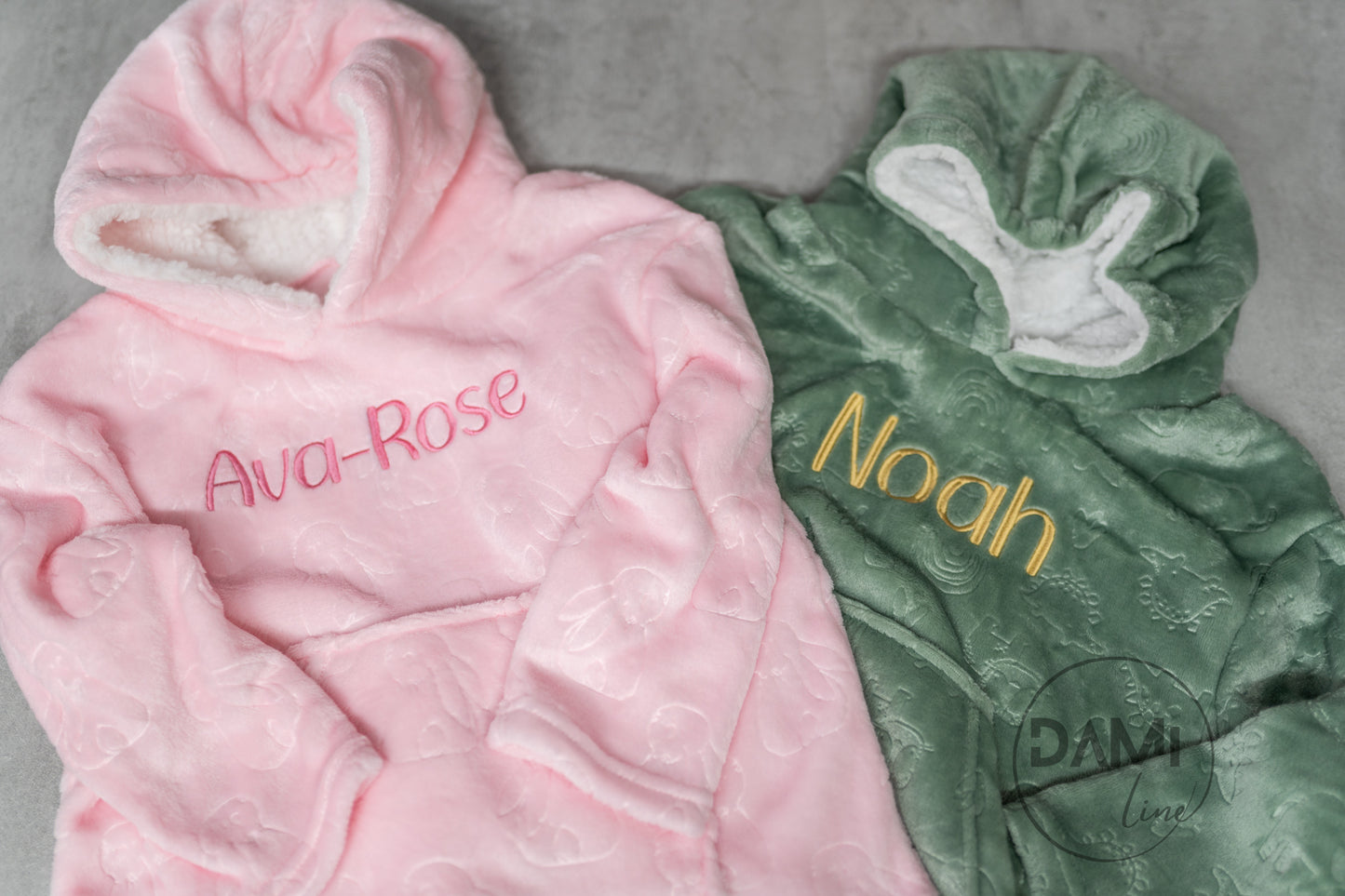 Personalised kids oversized plush hoodie