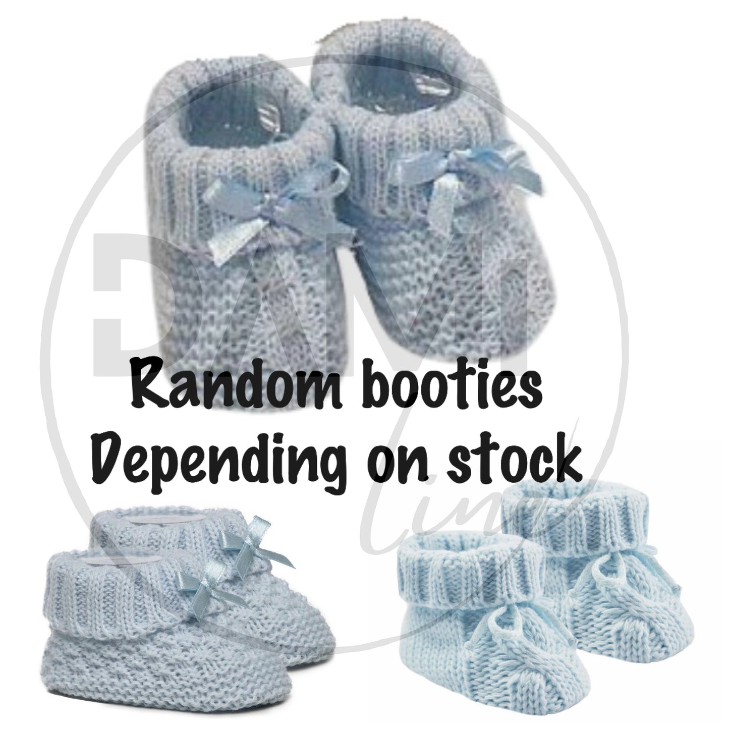 Personalised blue baby blanket, elephant comforter and knitted booties gift set for boy