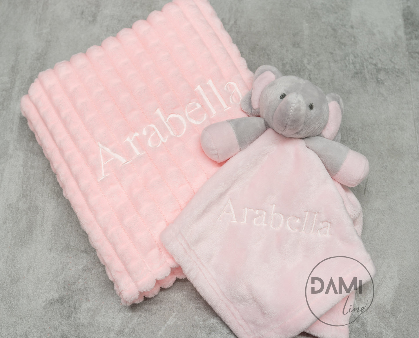 Personalised Baby Gift Set – Blanket & Elephant Comforter