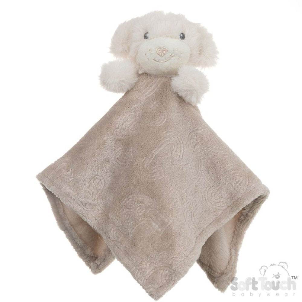 Personalised baby blanket, puppy comforter and booties gift set
