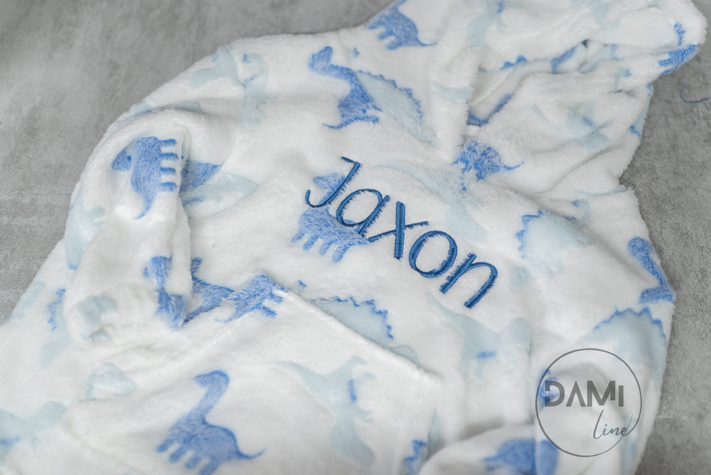 Personalised fleece baby hoodie.